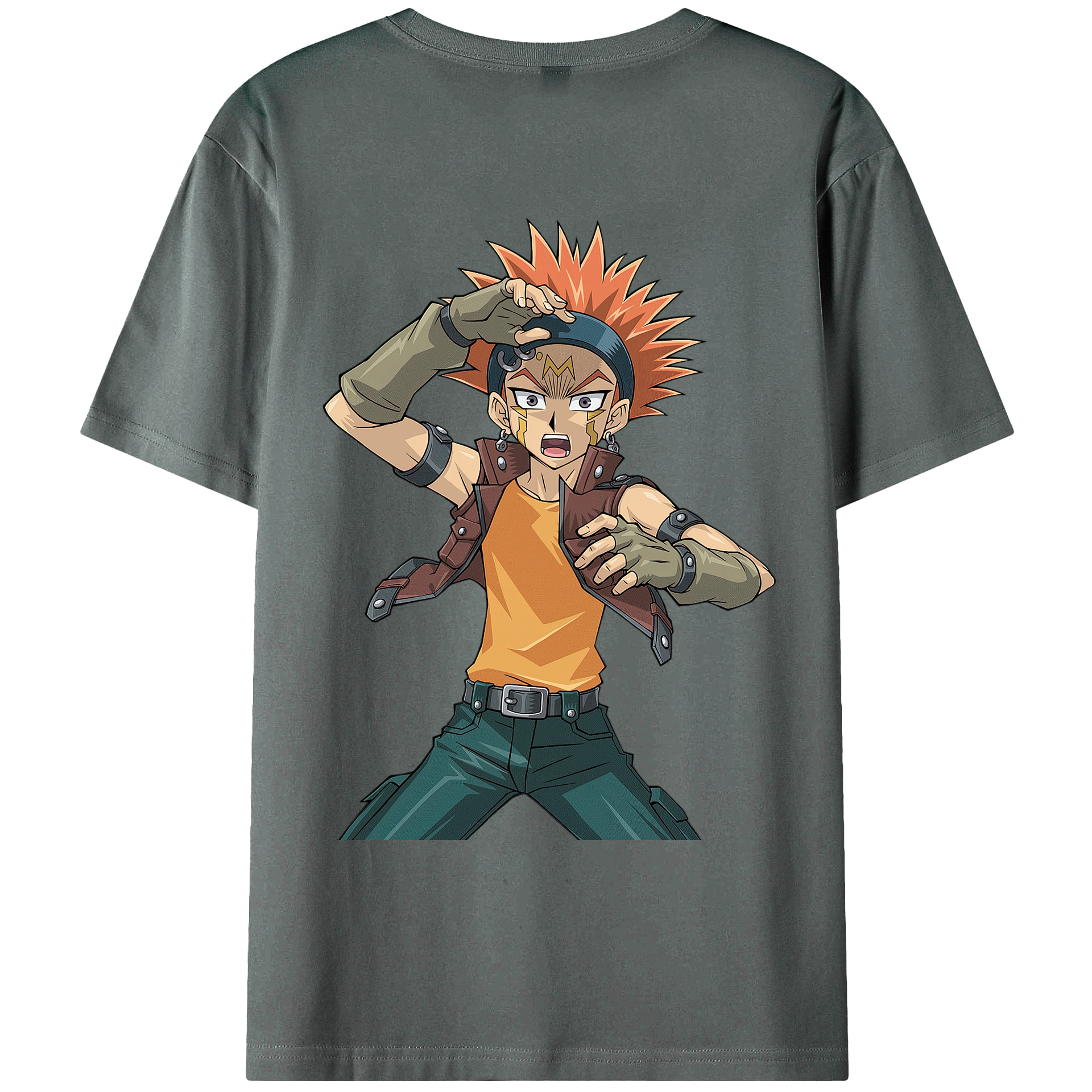 （画像用） 遊☆戯☆王 Yu-Gi-Oh! 綿100％ メンズ半袖Tシャツ（バックプリント） 通気性